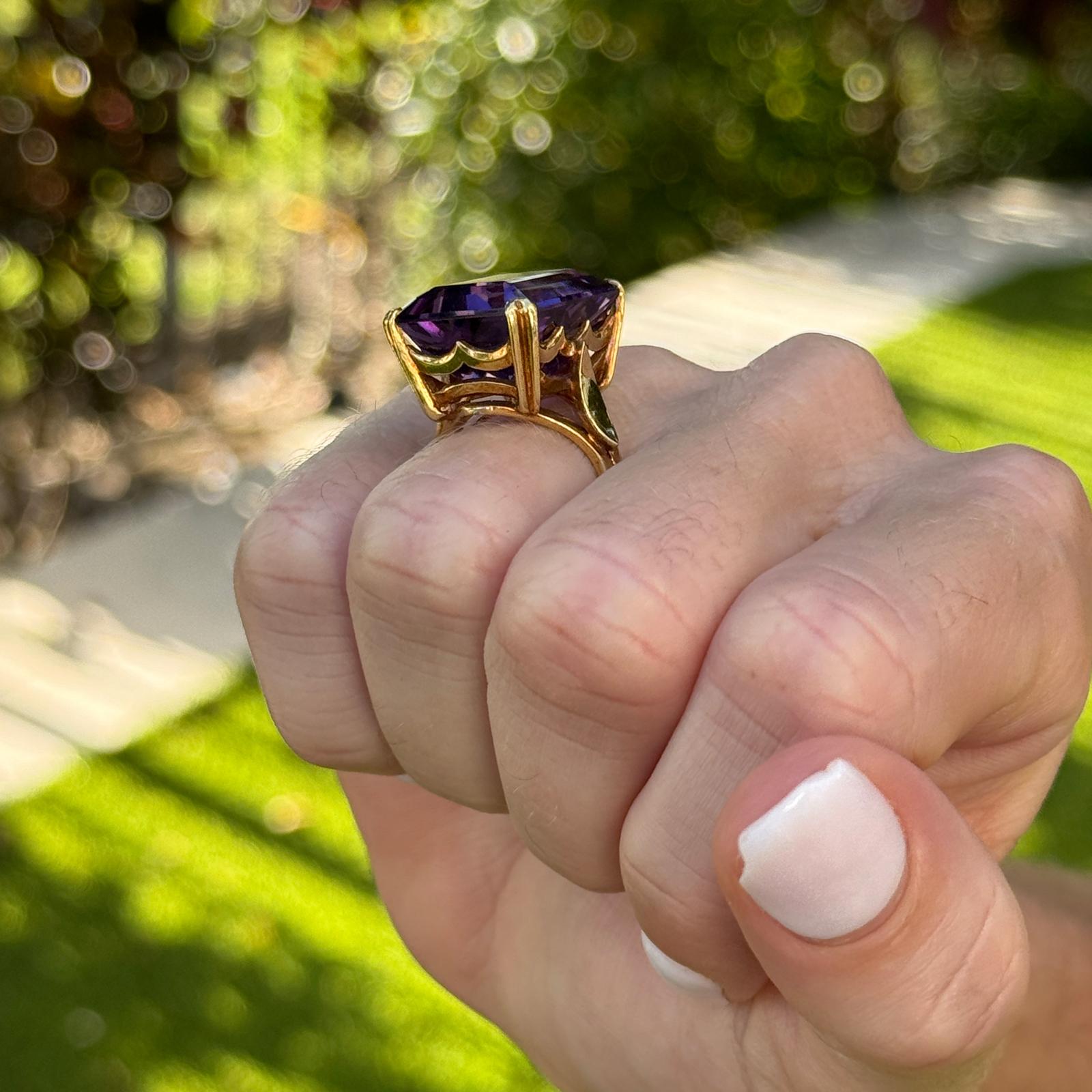 Heavenly Ring with Princess cut Amethyst | 0.66 carats Square Amethyst  Solitaire Ring in 14k White Gold | Diamondere